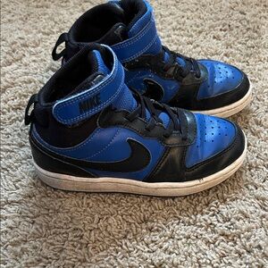 Nike Kids Black and Blue High-Top Sneakers